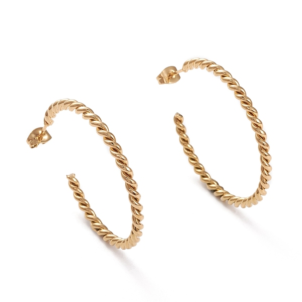 PandaHall 304 Stainless Steel Stud Earrings, Half Hoop Earrings, Hypoallergenic Earrings, Twist Ring, Golden, 40x3mm, Pin: 0.8mm 304...
PandaHall 304 Stainless Steel Stud Earrings, Half Hoop Earrings, Hypoallergenic Earrings, Twist Ring, Golden, 40x3mm, Pin: 0.8mm 304...
