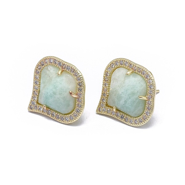 PandaHall Natural Amazonite Stud Earrings, with Brass Findings and Cubic Zirconia, Faceted, Clear, Golden, 18x18mm, Pin: 0.6mm Amazonite...
PandaHall Natural Amazonite Stud Earrings, with Brass Findings and Cubic Zirconia, Faceted, Clear, Golden, 18x18mm, Pin: 0.6mm Amazonite...