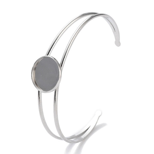 PandaHall 304 Stainless Steel Bracelets Setting Making, Flat Round, Stainless Steel Color, Tray: 18mm, Inner Diameter: 2-1/2 inch(6.5cm) 304...
PandaHall 304 Stainless Steel Bracelets Setting Making, Flat Round, Stainless Steel Color, Tray: 18mm, Inner Diameter: 2-1/2 inch(6.5cm) 304...