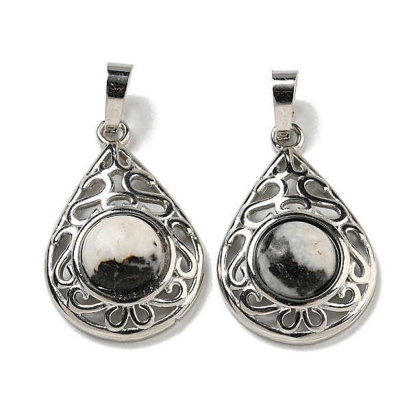 PandaHall Natural Zebra Jasper Pendants, Rack Plating Brass Hollow Teardrop Charms, Cadmium Free & Lead Free, Platinum, 29.5x19.5x7.5mm...
PandaHall Natural Zebra Jasper Pendants, Rack Plating Brass Hollow Teardrop Charms, Cadmium Free & Lead Free, Platinum, 29.5x19.5x7.5mm...