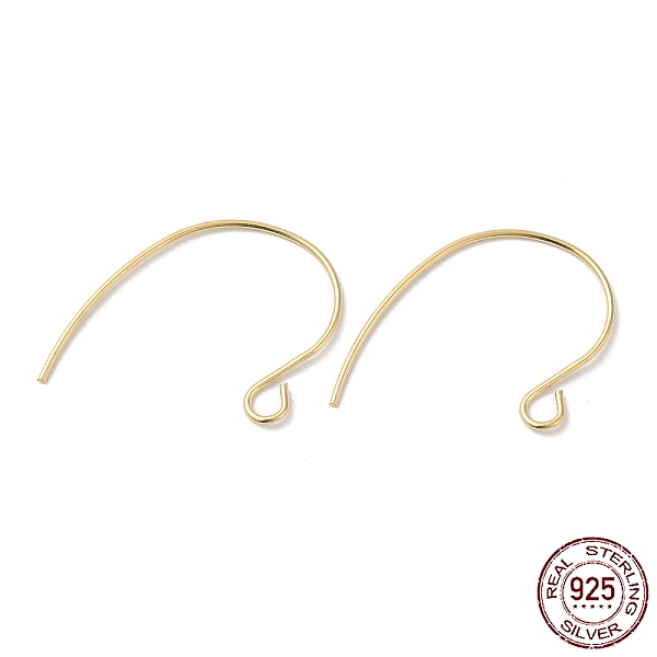 PandaHall 925 Sterling Silver Earring Hooks, Ear Wire, with Open Loop, Real 18K Gold Plated, 18mm, Hole: 2.5mm, Pin: 0.6mm Sterling Silver
PandaHall 925 Sterling Silver Earring Hooks, Ear Wire, with Open Loop, Real 18K Gold Plated, 18mm, Hole: 2.5mm, Pin: 0.6mm Sterling Silver