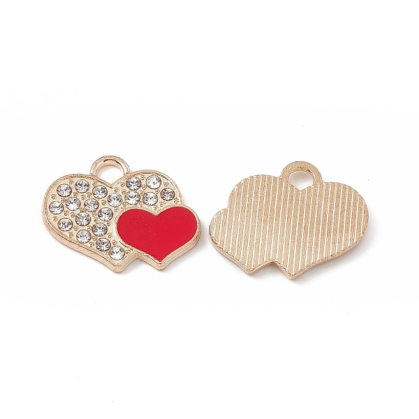 PandaHall Alloy Crystal Rhinestone Pendants, with Enamel, Double Heart Charms, Light Gold, Red, 15.5x19x2mm, Hole: 3x2.5mm Alloy...
PandaHall Alloy Crystal Rhinestone Pendants, with Enamel, Double Heart Charms, Light Gold, Red, 15.5x19x2mm, Hole: 3x2.5mm Alloy...