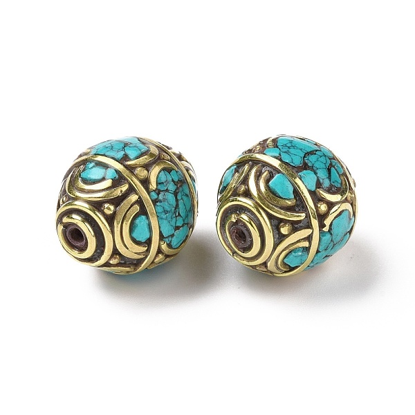 PandaHall Handmade Tibetan Style Beads, with Brass Findings and Synthetic Turquoise, Oval, Antique Golden, 18x14mm, Hole: 1.6mm Synthetic...
PandaHall Handmade Tibetan Style Beads, with Brass Findings and Synthetic Turquoise, Oval, Antique Golden, 18x14mm, Hole: 1.6mm Synthetic...