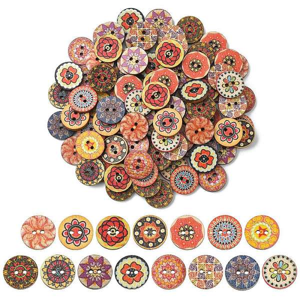 PandaHall Printed Wooden Buttons, 2-Hole, Flat Round with Flower Pattern, Mixed Color, 14.5x2.5mm, Hole: 1.6mm, 100pcs/bag Wood Flat Round..., Multicolor
PandaHall Printed Wooden Buttons, 2-Hole, Flat Round with Flower Pattern, Mixed Color, 14.5x2.5mm, Hole: 1.6mm, 100pcs/bag Wood Flat Round..., Multicolor
