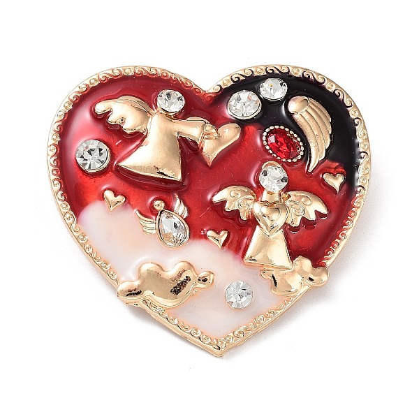 PandaHall Alloy Pave Rhinestone Brooch, with Enamel, Heart with Angel, FireBrick, 51x54.5x14mm, Hole: 7x5mm Alloy+Enamel Heart Red
PandaHall Alloy Pave Rhinestone Brooch, with Enamel, Heart with Angel, FireBrick, 51x54.5x14mm, Hole: 7x5mm Alloy+Enamel Heart Red