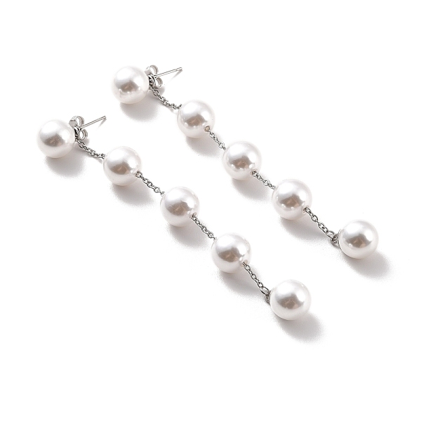 PandaHall Round Plastic Pearl Beaded Long Chain Dangle Stud Earrings, 304 Stainless Steel Drop Earrings for Women, Stainless Steel Color...
PandaHall Round Plastic Pearl Beaded Long Chain Dangle Stud Earrings, 304 Stainless Steel Drop Earrings for Women, Stainless Steel Color...