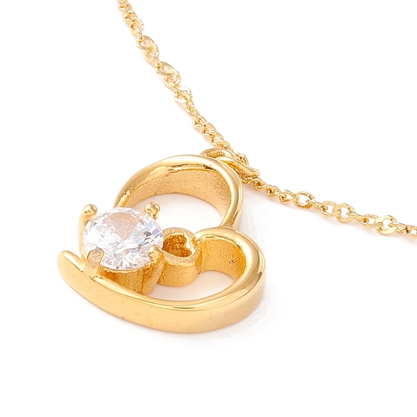 PandaHall Clear Cubic Zirconia Heart Pendant Necklace, 304 Stainless Steel for Women, Golden, 16.34 inch(41.5cm) Cubic Zirconia Clear
PandaHall Clear Cubic Zirconia Heart Pendant Necklace, 304 Stainless Steel for Women, Golden, 16.34 inch(41.5cm) Cubic Zirconia Clear