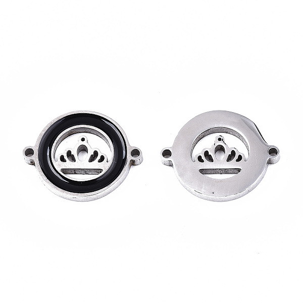 PandaHall 304 Stainless Steel Enamel Links Connectors, Laser Cut, Flat Round with Crown, Black, Stainless Steel Color, 14.5x18.5x2mm, Hole...
PandaHall 304 Stainless Steel Enamel Links Connectors, Laser Cut, Flat Round with Crown, Black, Stainless Steel Color, 14.5x18.5x2mm, Hole...
