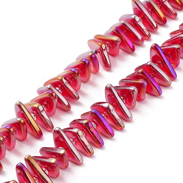 PandaHall Electroplate Transparent Glass Beads Strands, Rainbow Plated, Triangle, Red, 9x15.5~16mm, Hole: 1mm, about 120pcs/strand...
PandaHall Electroplate Transparent Glass Beads Strands, Rainbow Plated, Triangle, Red, 9x15.5~16mm, Hole: 1mm, about 120pcs/strand...