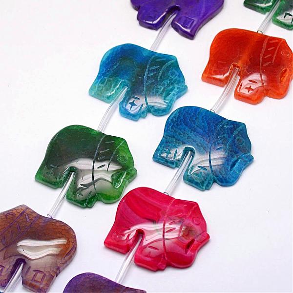 PandaHall Natural & Dyed Crackle Agate Bead Strands, Elephant, Mixed Color, 37~43x45~48x7~10mm, Hole: 1.5mm, about 8pcs/strand, 15.7 inch..., Multicolor
PandaHall Natural & Dyed Crackle Agate Bead Strands, Elephant, Mixed Color, 37~43x45~48x7~10mm, Hole: 1.5mm, about 8pcs/strand, 15.7 inch..., Multicolor