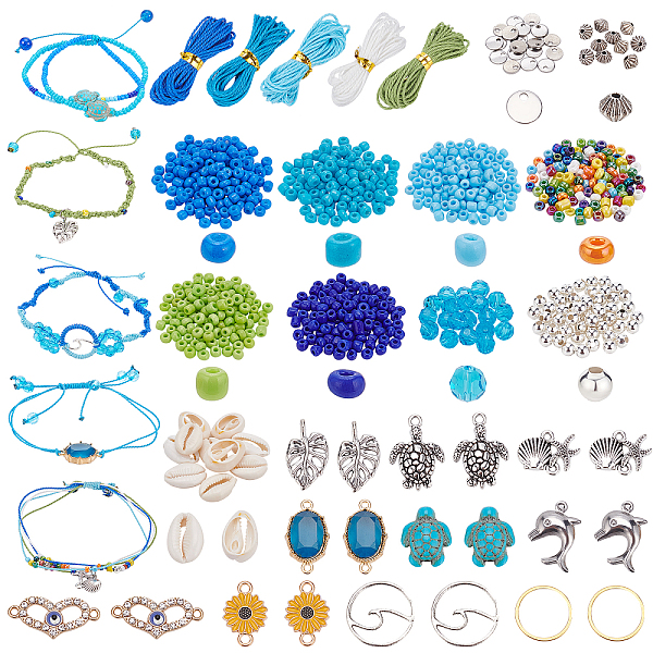 PandaHall PH 735pcs Blue Seed Beads Flower Shell Charms Surf Pendants Nylon Sting Cords Bohemia Woven Anklet Bracelet Making Kit for Summer..., Multicolor
PandaHall PH 735pcs Blue Seed Beads Flower Shell Charms Surf Pendants Nylon Sting Cords Bohemia Woven Anklet Bracelet Making Kit for Summer..., Multicolor