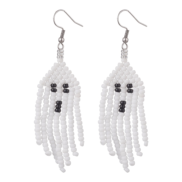 PandaHall MIYUKI Round Rocailles Beaded Ghost Dangle Earrings, 316 Surgical Stainless Steel Tassel Earrings for Halloween, White, 77mm, Pin...
PandaHall MIYUKI Round Rocailles Beaded Ghost Dangle Earrings, 316 Surgical Stainless Steel Tassel Earrings for Halloween, White, 77mm, Pin...