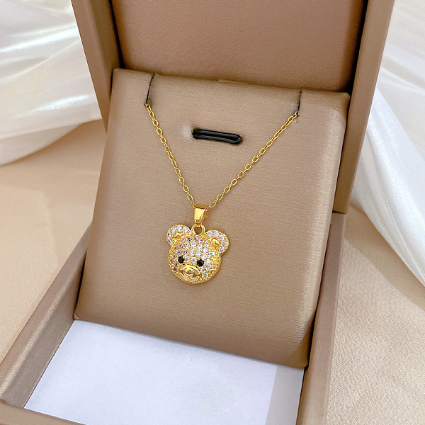 PandaHall Brass with Rhinestone Bear Pendant Necklaces, with 201 Stainless Steel Chains, Bear, 18.15 inch(46.1cm) Brass Bear Clear
PandaHall Brass with Rhinestone Bear Pendant Necklaces, with 201 Stainless Steel Chains, Bear, 18.15 inch(46.1cm) Brass Bear Clear