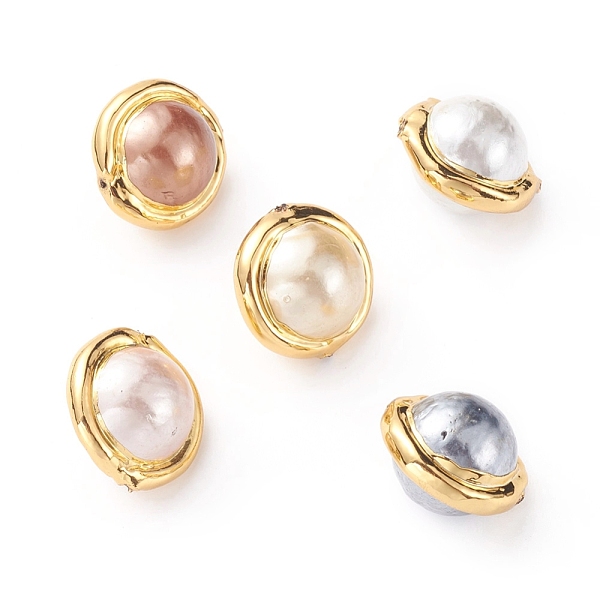 PandaHall Shell Pearl Beads, with Golden Plated Brass Edge, Round, Mixed Color, 17~20x14~15mm, Hole: 0.8mm Shell Pearl Round Multicolor
PandaHall Shell Pearl Beads, with Golden Plated Brass Edge, Round, Mixed Color, 17~20x14~15mm, Hole: 0.8mm Shell Pearl Round Multicolor