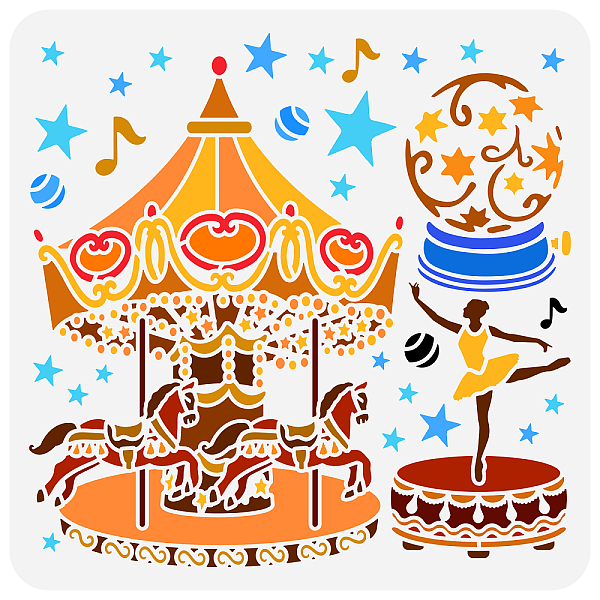 PandaHall PET Hollow Out Drawing Painting Stencils, for DIY Scrapbook, Photo Album, Merry-Go-Round Pattern, 30x30cm Plastic Others
PandaHall PET Hollow Out Drawing Painting Stencils, for DIY Scrapbook, Photo Album, Merry-Go-Round Pattern, 30x30cm Plastic Others
