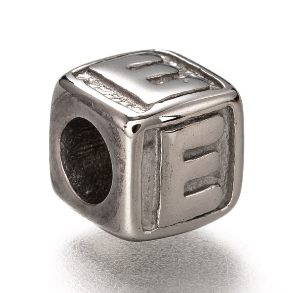 PandaHall 304 Stainless Steel European Beads, Large Hole Beads, Horizontal Hole, Cube with Letter, Stainless Steel Color, Letter.E, 8x8x8mm...
PandaHall 304 Stainless Steel European Beads, Large Hole Beads, Horizontal Hole, Cube with Letter, Stainless Steel Color, Letter.E, 8x8x8mm...