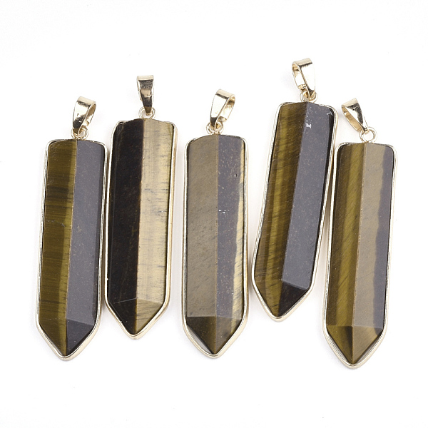 PandaHall Natural Tiger Eye Big Pendants, with Brass Findings, Sword, Golden, 56~57x15~16x6.5~7.5mm, Hole: 7.5x4.5mm Tiger Eye Others
PandaHall Natural Tiger Eye Big Pendants, with Brass Findings, Sword, Golden, 56~57x15~16x6.5~7.5mm, Hole: 7.5x4.5mm Tiger Eye Others