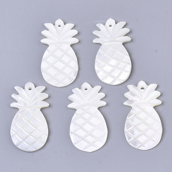 PandaHall Natural White Shell Mother of Pearl Shell, Pineapple, Seashell Color, 25x13~14x2mm, Hole: 1.2mm White Shell Fruit
PandaHall Natural White Shell Mother of Pearl Shell, Pineapple, Seashell Color, 25x13~14x2mm, Hole: 1.2mm White Shell Fruit