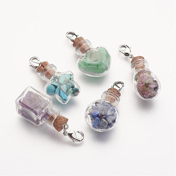 PandaHall Natural & Synthetic Gemstone Pendants Decorations, with Glass Bottle for Bead Containers and Brass Lobster Claw Clasps, Mixed..., Multicolor
PandaHall Natural & Synthetic Gemstone Pendants Decorations, with Glass Bottle for Bead Containers and Brass Lobster Claw Clasps, Mixed..., Multicolor