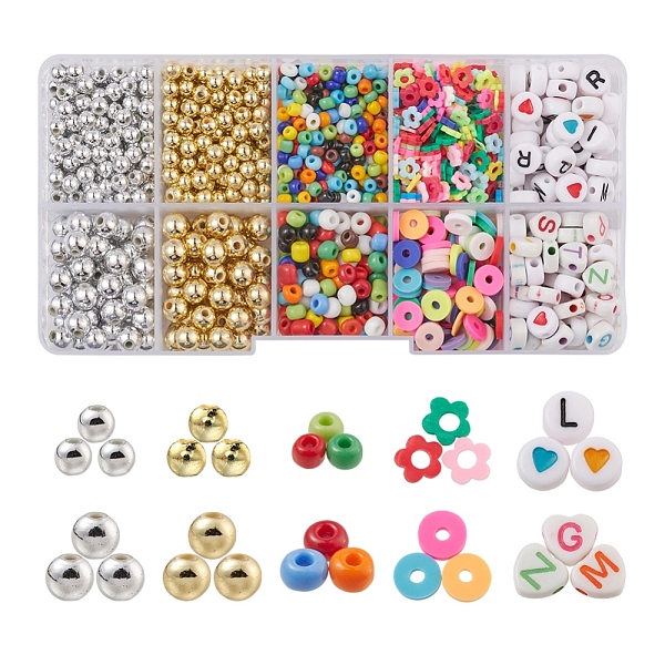 PandaHall DIY Beads Bracelet Making Kit, Including Polymer Clay & Glass Seed & Acrylic & ABS Plastic Beads, Elastic Thread, Colorful, Beads...
PandaHall DIY Beads Bracelet Making Kit, Including Polymer Clay & Glass Seed & Acrylic & ABS Plastic Beads, Elastic Thread, Colorful, Beads...