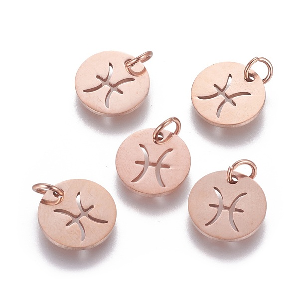 PandaHall 304 Stainless Steel Charms, Flat Round with Constellation/Zodiac Sign, Rose Gold, Pisces, 12x1mm, Hole: 3mm 304 Stainless Steel...
PandaHall 304 Stainless Steel Charms, Flat Round with Constellation/Zodiac Sign, Rose Gold, Pisces, 12x1mm, Hole: 3mm 304 Stainless Steel...