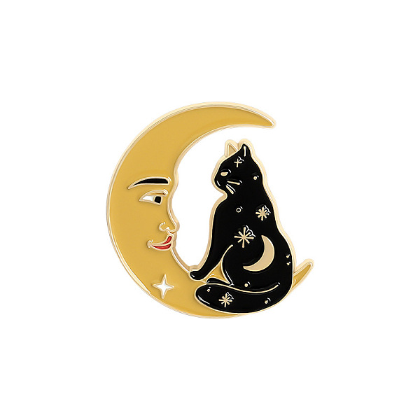 PandaHall Cat with Moon Enamel Pin, Light Gold Plated Alloy Badge for Backpack Clothes, Goldenrod, 30x25mm Alloy+Enamel Gold
PandaHall Cat with Moon Enamel Pin, Light Gold Plated Alloy Badge for Backpack Clothes, Goldenrod, 30x25mm Alloy+Enamel Gold