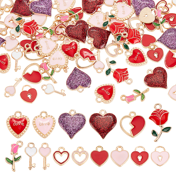 PandaHall PH 90pcs Enamel Heart Pendants, 15 Styles Rose Flower Charms Keys and Locks Pendants Sweet Heart Charms Jewelry Making Pendants..., Multicolor
PandaHall PH 90pcs Enamel Heart Pendants, 15 Styles Rose Flower Charms Keys and Locks Pendants Sweet Heart Charms Jewelry Making Pendants..., Multicolor