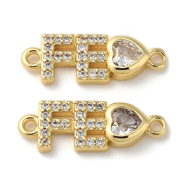 PandaHall Rack Plating Brass Pave Clear Cubic Zirconia Connector Charms, Long-Lasting Plated, Lead Free & Cadmium Free, Letter FE Heart...
PandaHall Rack Plating Brass Pave Clear Cubic Zirconia Connector Charms, Long-Lasting Plated, Lead Free & Cadmium Free, Letter FE Heart...