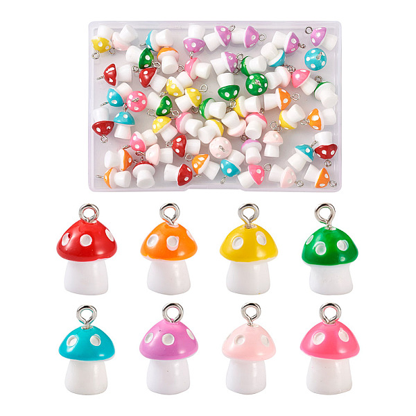 PandaHall Kissitty 64 Pcs 8 Colors Plastic Pendants, with Platinum Plated Iron Loop, Mushroom with Polka Dots, Mixed Color, 17.5x11.5x12mm..., Multicolor
PandaHall Kissitty 64 Pcs 8 Colors Plastic Pendants, with Platinum Plated Iron Loop, Mushroom with Polka Dots, Mixed Color, 17.5x11.5x12mm..., Multicolor