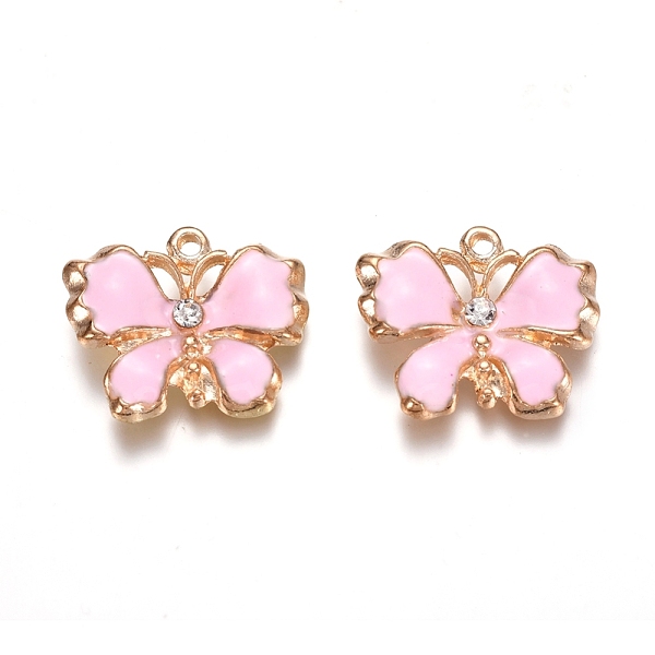 PandaHall Light Gold Plated Alloy Enamel Pendants, with Crystal Rhinestone, Butterfly, Pink, 18x20.5x3.5mm, Hole: 1.5mm Alloy...
PandaHall Light Gold Plated Alloy Enamel Pendants, with Crystal Rhinestone, Butterfly, Pink, 18x20.5x3.5mm, Hole: 1.5mm Alloy...