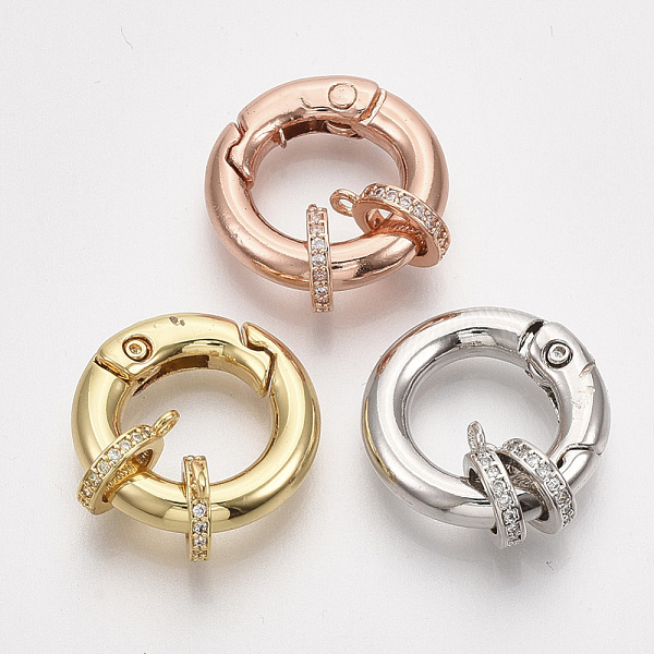 PandaHall Brass Micro Pave Cubic Zirconia Spring Gate Rings, O Rings, Nickel Free, Mixed Color, Clasp:20x3.5mm, Inner diameter: 12.5mm..., Clear
PandaHall Brass Micro Pave Cubic Zirconia Spring Gate Rings, O Rings, Nickel Free, Mixed Color, Clasp:20x3.5mm, Inner diameter: 12.5mm..., Clear