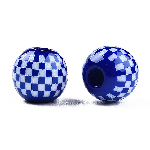 PandaHall Opaque Resin European Beads, Large Hole Beads, Round with Tartan Pattern, Midnight Blue, 19.5x18mm, Hole: 6mm Resin Round
PandaHall Opaque Resin European Beads, Large Hole Beads, Round with Tartan Pattern, Midnight Blue, 19.5x18mm, Hole: 6mm Resin Round