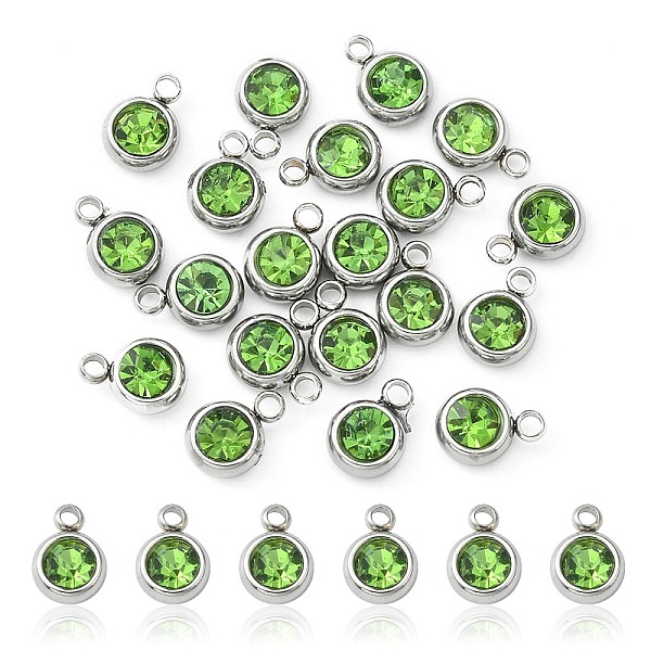 PandaHall 20Pcs 201 Stainless Steel Rhinestone Charms, Birthstone Necklace Charms, Flat Round, Stainless Steel Color, Peridot, 8.5x6x3mm..., Green
PandaHall 20Pcs 201 Stainless Steel Rhinestone Charms, Birthstone Necklace Charms, Flat Round, Stainless Steel Color, Peridot, 8.5x6x3mm..., Green