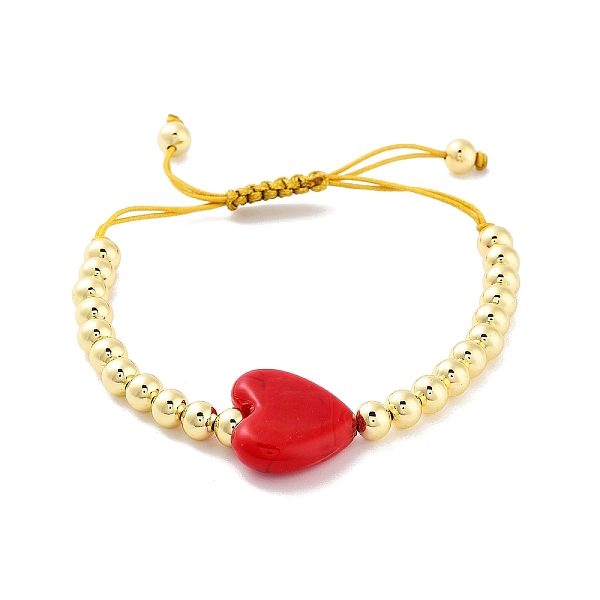 PandaHall Handmade Lampwork Heart Bracelets, Adjustable 6mm Round Brass Braided Bead Bracelets for Women, Real 18K Gold Plated, Cerise..., Red
PandaHall Handmade Lampwork Heart Bracelets, Adjustable 6mm Round Brass Braided Bead Bracelets for Women, Real 18K Gold Plated, Cerise..., Red