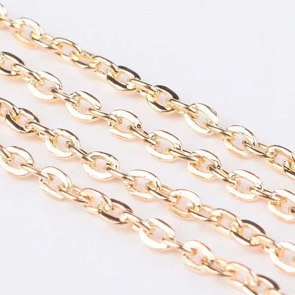 PandaHall Iron Cable Chains, Unwelded, with Spool, Flat Oval, Light Gold, 3x2x0.5mm Iron
PandaHall Iron Cable Chains, Unwelded, with Spool, Flat Oval, Light Gold, 3x2x0.5mm Iron