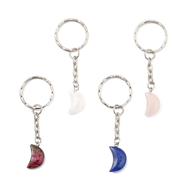 PandaHall Natural & Synthetic Mixed Gemstone Keychain, with Platinum Plated Iron Split Key Rings, Moon, 71mm Mixed Stone Moon
PandaHall Natural & Synthetic Mixed Gemstone Keychain, with Platinum Plated Iron Split Key Rings, Moon, 71mm Mixed Stone Moon