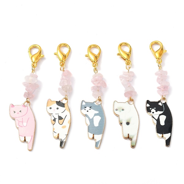 PandaHall Cat Shapes Alloy Enamel Pendants Decorations, with Zinc Alloy Lobster Claw Clasps and Natural Rose Quartz Chips, Mixed Color..., Multicolor
PandaHall Cat Shapes Alloy Enamel Pendants Decorations, with Zinc Alloy Lobster Claw Clasps and Natural Rose Quartz Chips, Mixed Color..., Multicolor