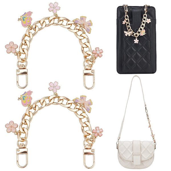 PandaHall 2Pcs Aluminum Curb Chains Bag Handles, Alloy Enamel Butterfly & Flower Charm Bag Straps, Colorful, 19.6cm Aluminum
PandaHall 2Pcs Aluminum Curb Chains Bag Handles, Alloy Enamel Butterfly & Flower Charm Bag Straps, Colorful, 19.6cm Aluminum