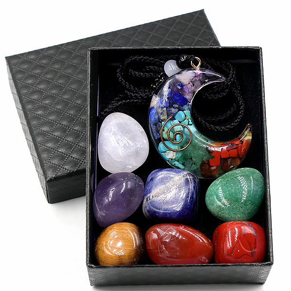 PandaHall 7 Chakra Healing Crystal Stones Kits, Including 7 Tumbled Spiritual Chakra Stones and 1 Moon Gems Necklace, 20~30x15~20mm Mixed...
PandaHall 7 Chakra Healing Crystal Stones Kits, Including 7 Tumbled Spiritual Chakra Stones and 1 Moon Gems Necklace, 20~30x15~20mm Mixed...