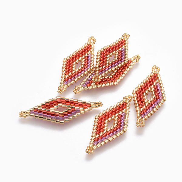 PandaHall MIYUKI & TOHO Handmade Japanese Seed Beads Links, Loom Pattern, Rhombus, Colorful, 40.5x16~16.5x2mm, Hole: 2mm Glass Rhombus
PandaHall MIYUKI & TOHO Handmade Japanese Seed Beads Links, Loom Pattern, Rhombus, Colorful, 40.5x16~16.5x2mm, Hole: 2mm Glass Rhombus