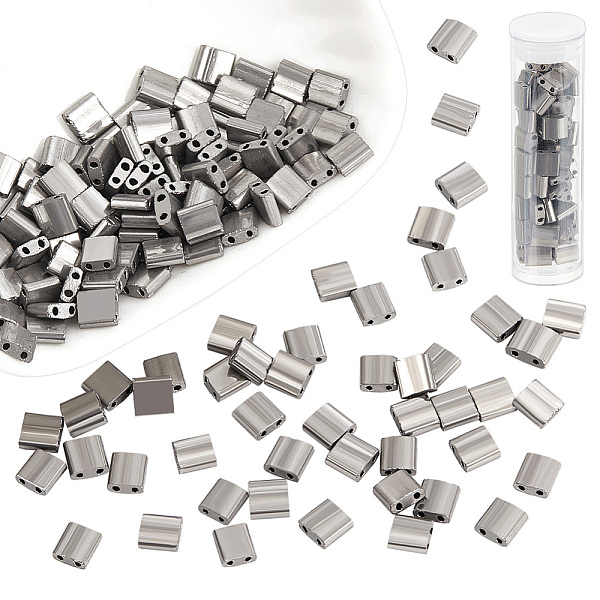 PandaHall 140Pcs Electroplated Glass Seed Beads, 2-Hole, Rectangle, Gunmetal Plated, 5x4.5~5.5x2~2.5mm, Hole: 0.5~0.8mm Glass Rectangle
PandaHall 140Pcs Electroplated Glass Seed Beads, 2-Hole, Rectangle, Gunmetal Plated, 5x4.5~5.5x2~2.5mm, Hole: 0.5~0.8mm Glass Rectangle