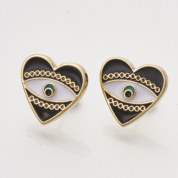 PandaHall Brass Stud Earrings Findings, with Enamel and Ear Nuts/Earring Backs, Heart with Eye, Golden, Black, Fit for 0.6mm Rhinestone...
PandaHall Brass Stud Earrings Findings, with Enamel and Ear Nuts/Earring Backs, Heart with Eye, Golden, Black, Fit for 0.6mm Rhinestone...