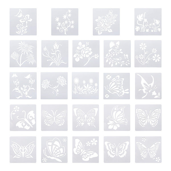 PandaHall 2Sets Square with Floral & Butterfly Pattern PET Drawing Stencil, Drawing Scale Template, For DIY Scrapbooking, White, 1set/style...
PandaHall 2Sets Square with Floral & Butterfly Pattern PET Drawing Stencil, Drawing Scale Template, For DIY Scrapbooking, White, 1set/style...