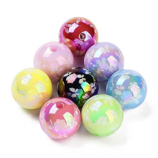 PandaHall Printed & UV Plating Rainbow Iridescent Acrylic Beads, Round with Bowknot Pattern, Mixed Color, 19.5mm, Hole: 2.8mm Acrylic Round..., Multicolor
PandaHall Printed & UV Plating Rainbow Iridescent Acrylic Beads, Round with Bowknot Pattern, Mixed Color, 19.5mm, Hole: 2.8mm Acrylic Round..., Multicolor