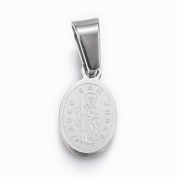 PandaHall 304 Stainless Steel Religion Pendants, Oval with Single Sided Saint Jude, Stainless Steel Color, 13.5x8x1.5mm, Hole: 4x6mm 304...
PandaHall 304 Stainless Steel Religion Pendants, Oval with Single Sided Saint Jude, Stainless Steel Color, 13.5x8x1.5mm, Hole: 4x6mm 304...