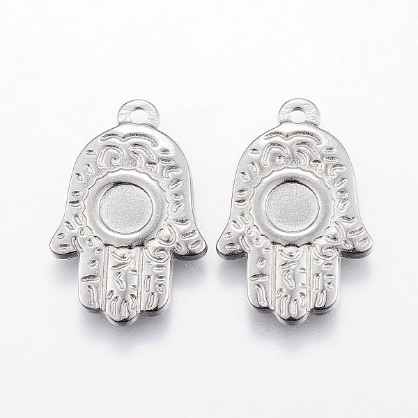 PandaHall 304 Stainless Steel Pendant Enamel Settings, Hamsa Hand/Hand of Fatima/Hand of Miriam, Stainless Steel Color, Tray: 4.5mm...
PandaHall 304 Stainless Steel Pendant Enamel Settings, Hamsa Hand/Hand of Fatima/Hand of Miriam, Stainless Steel Color, Tray: 4.5mm...