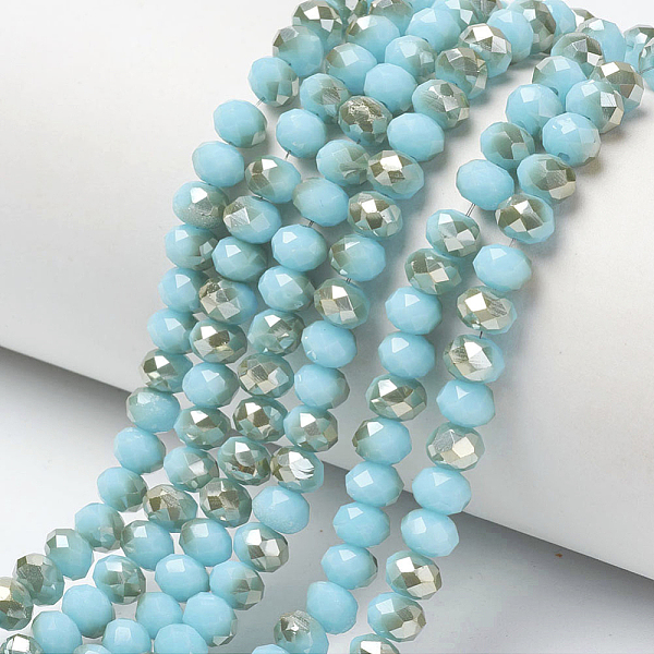 PandaHall Electroplate Opaque Solid Color Glass Beads Strands, Half Plated, Rainbow Plated, Faceted, Rondelle, Dark Turquoise, 4x3mm, Hole..., Cyan
PandaHall Electroplate Opaque Solid Color Glass Beads Strands, Half Plated, Rainbow Plated, Faceted, Rondelle, Dark Turquoise, 4x3mm, Hole..., Cyan