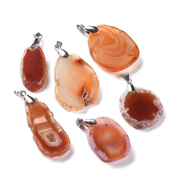 PandaHall Natural Agate Pendants, with Platinum Plated Brass Bails, Nuggets, 33~48x19.2~33x5.3~7mm, Hole: 6x4mm Natural Agate Nuggets
PandaHall Natural Agate Pendants, with Platinum Plated Brass Bails, Nuggets, 33~48x19.2~33x5.3~7mm, Hole: 6x4mm Natural Agate Nuggets