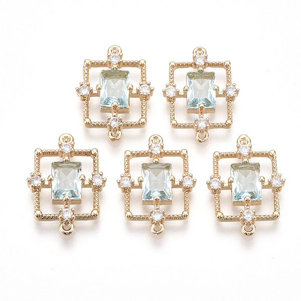 PandaHall Golden Tone Brass Links connectors, with Faceted Glass and Rhinestone, Rectangle, Pale Turquoise, 19x13.5x3.5mm, Hole: 1mm..., Cyan
PandaHall Golden Tone Brass Links connectors, with Faceted Glass and Rhinestone, Rectangle, Pale Turquoise, 19x13.5x3.5mm, Hole: 1mm..., Cyan