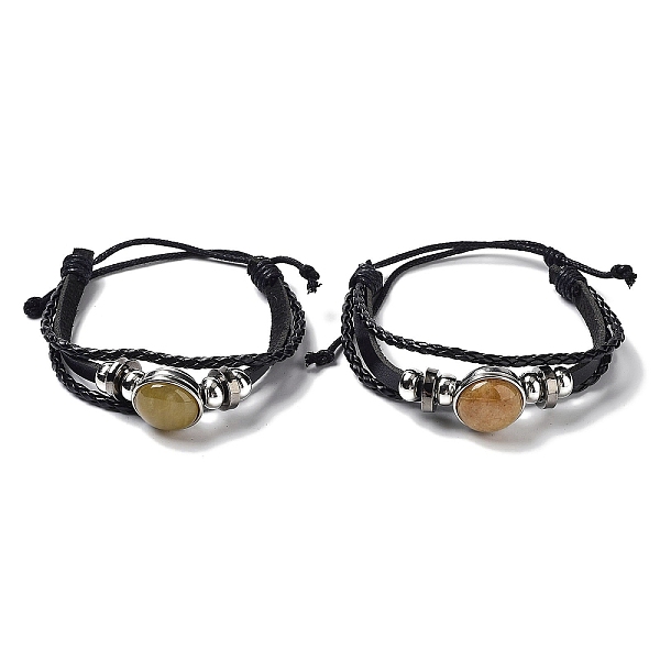 PandaHall Natural Natural Topaz Jade Multi-strand Bracelets, Adjustable PU Leather Braided Cord Bracelets for Unisex, Inner Diameter...
PandaHall Natural Natural Topaz Jade Multi-strand Bracelets, Adjustable PU Leather Braided Cord Bracelets for Unisex, Inner Diameter...
